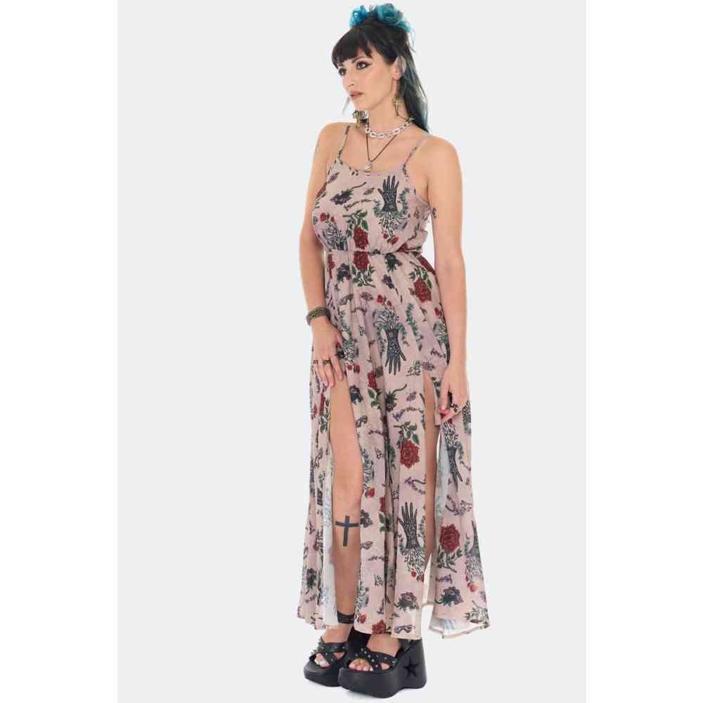 Jawbreaker - Flower Spirit Print Sundress Maxi long dress - Multicolours